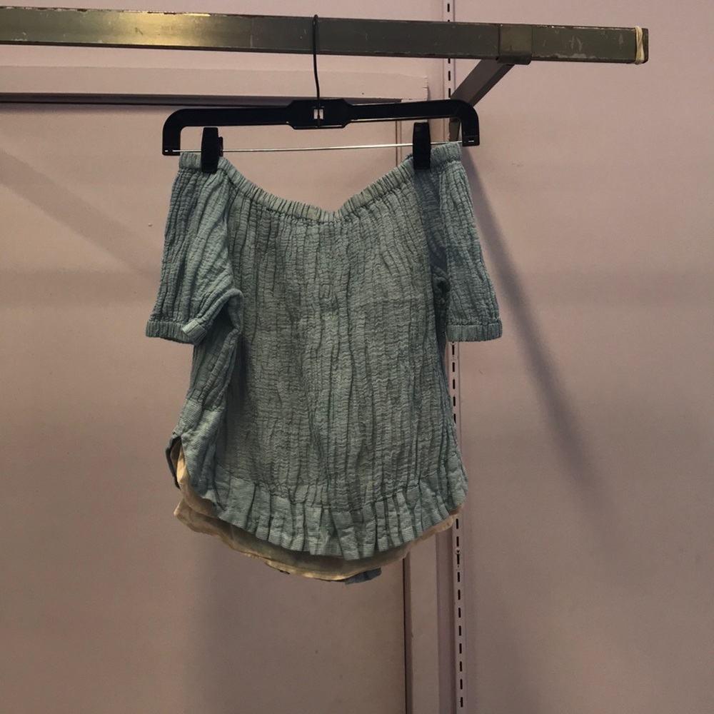 Blue Chloé off the shoulder shirt